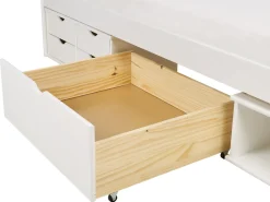 Daybed med opbevaring Fyretræ ROYVILLE 90 x 200 cm Hvid