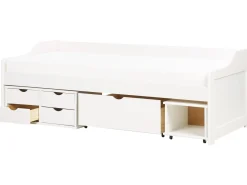 Daybed med opbevaring Fyretræ ROYVILLE 90 x 200 cm Hvid