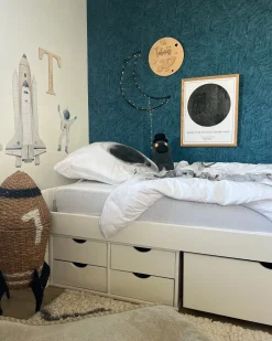 Daybed med opbevaring Fyretræ ROYVILLE 90 x 200 cm Hvid
