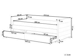 Daybed med opbevaring MARRAY Velour Sort 90 x 200 cm