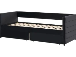 Daybed med opbevaring MARRAY Velour Sort 90 x 200 cm