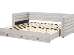 Daybed med opbevaring Velour MEUDON 90 x 200 cm Grå