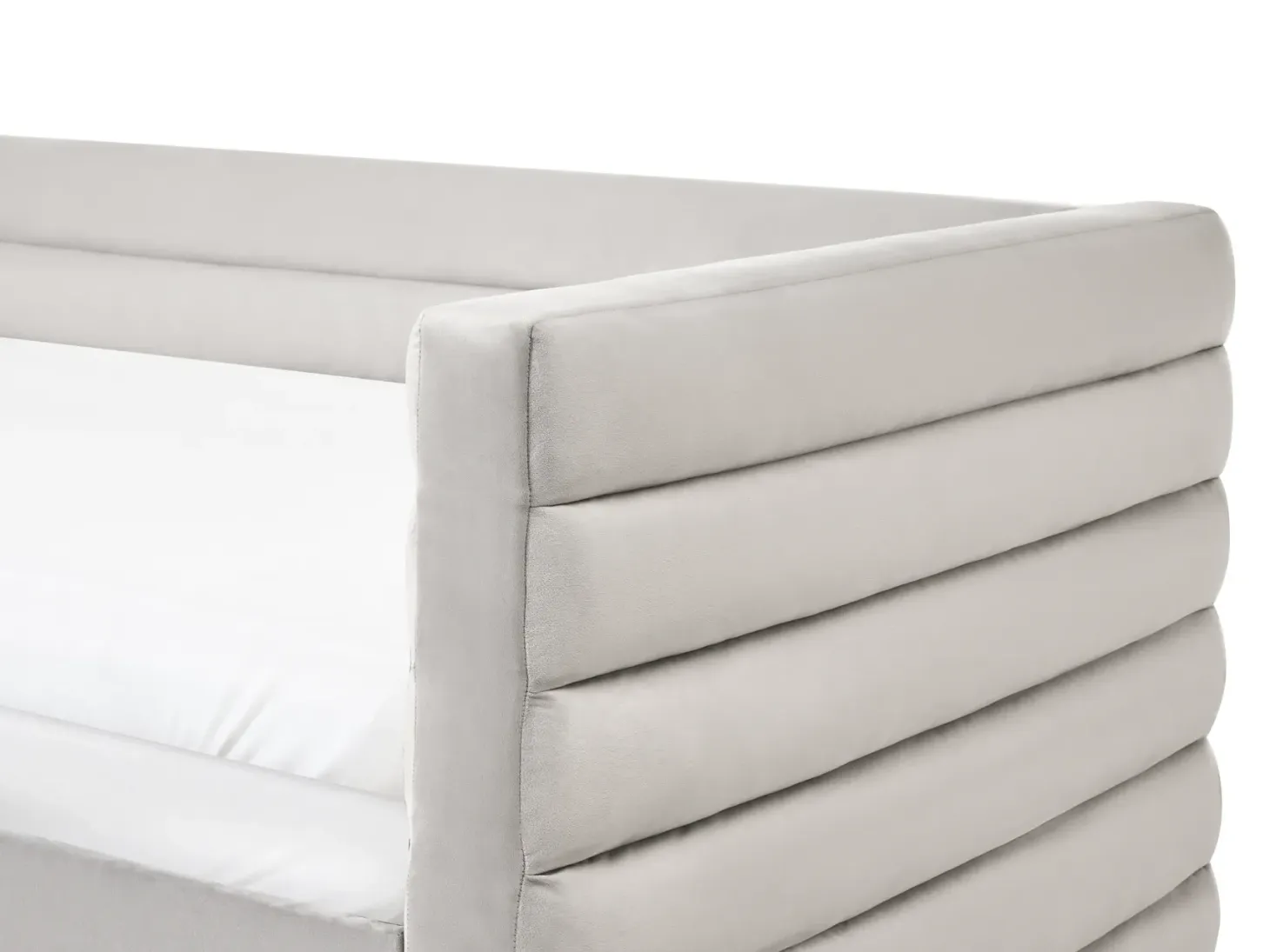Daybed med opbevaring Velour MEUDON 90 x 200 cm Grå