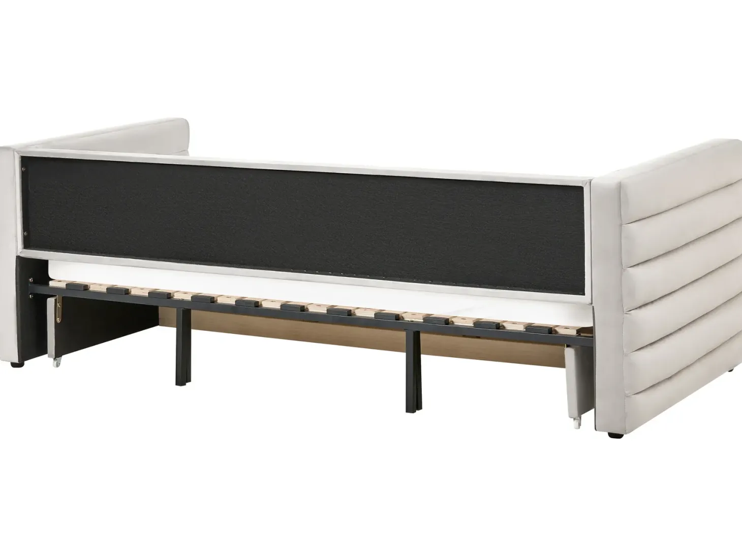 Daybed med opbevaring Velour MEUDON 90 x 200 cm Grå
