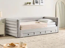 Daybed med opbevaring Velour MEUDON 90 x 200 cm Grå