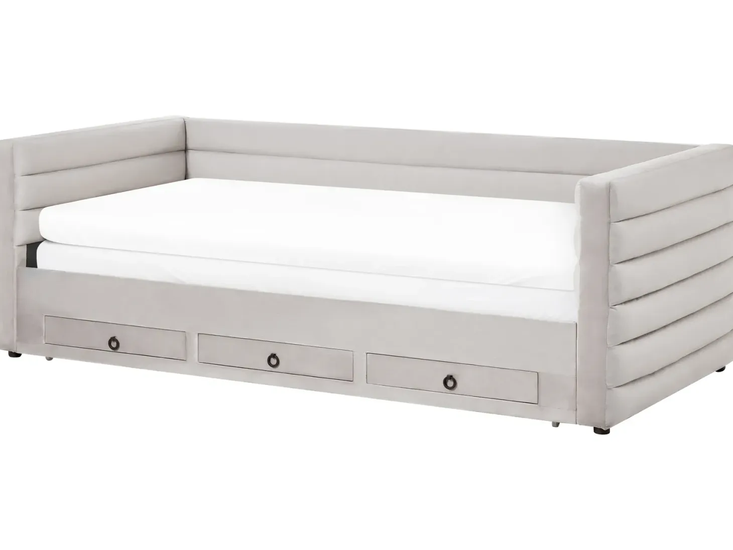 Daybed med opbevaring Velour MEUDON 90 x 200 cm Grå