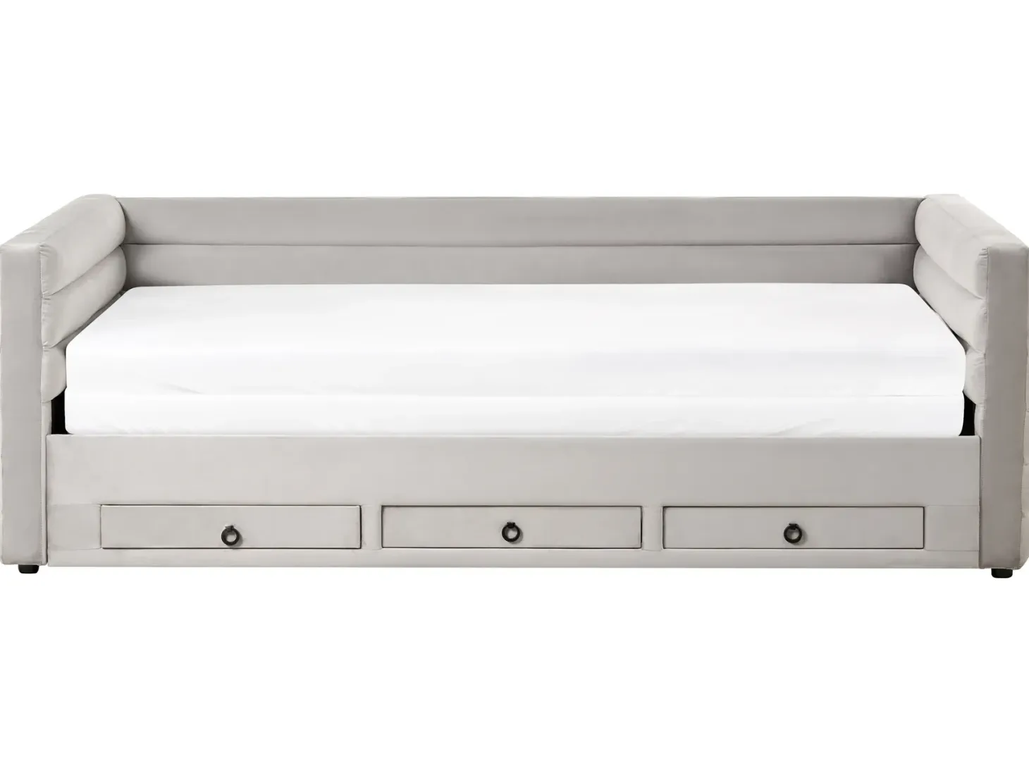Daybed med opbevaring Velour MEUDON 90 x 200 cm Grå