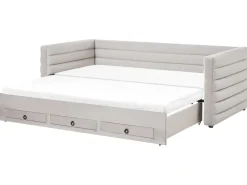 Daybed med opbevaring Velour MEUDON 90 x 200 cm Grå