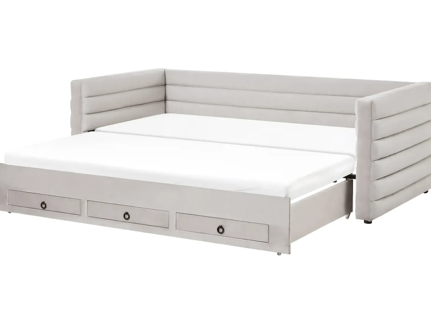 Daybed med opbevaring Velour MEUDON 90 x 200 cm Grå