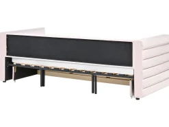 Daybed med opbevaring Velour MEUDON 90 x 200 cm Pastellrosa