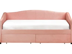 Daybed med opbevaring VITTEL 90 x 200 cm Lyserød