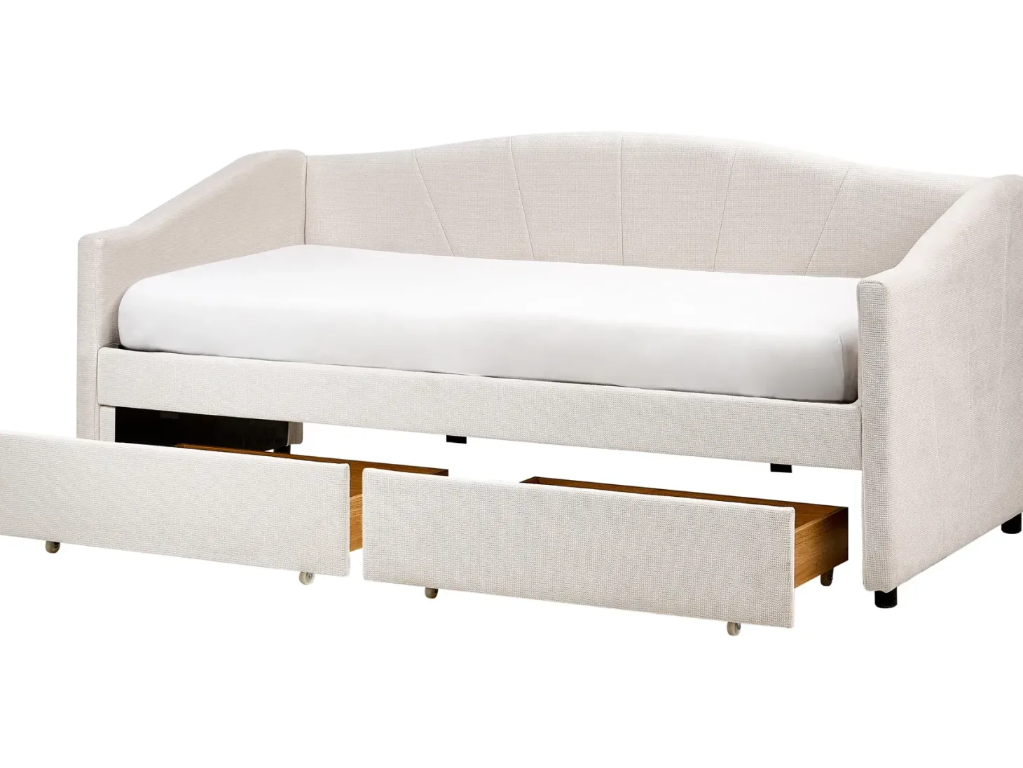 Daybed med opbevaring VITTEL 90 x 200 cm Lys Beige
