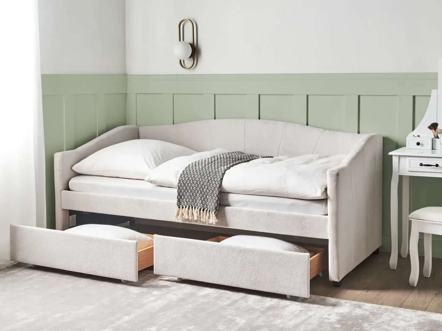 Daybed med opbevaring VITTEL 90 x 200 cm Lys Beige