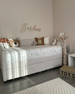 Daybed med opbevaring VITTEL 90 x 200 cm Lys Beige