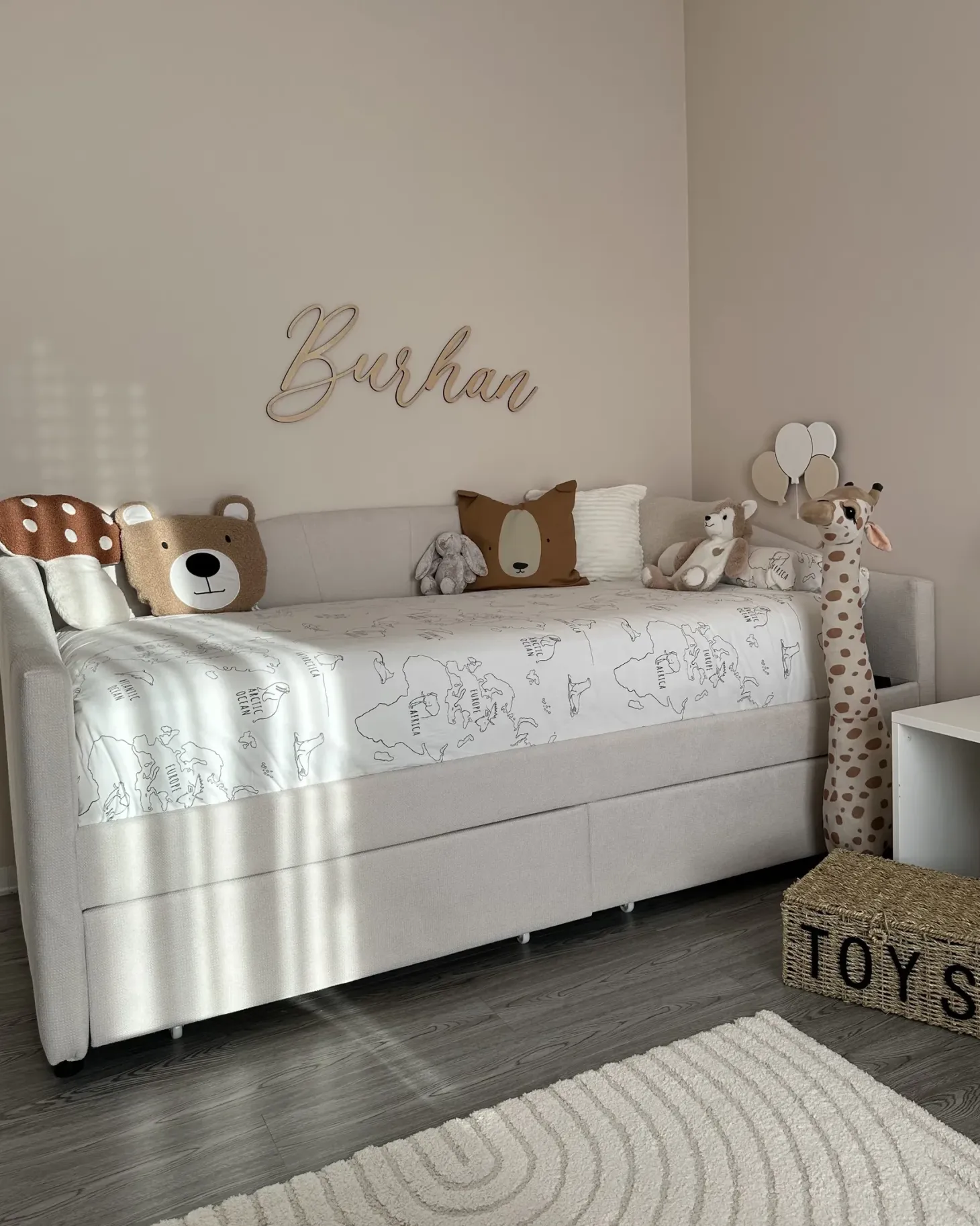 Daybed med opbevaring VITTEL 90 x 200 cm Lys Beige