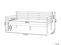 Daybed Træ THEZA 90 x 200 cm Hvid