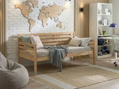Daybed Træ THEZA 90 x 200 cm Naturlig