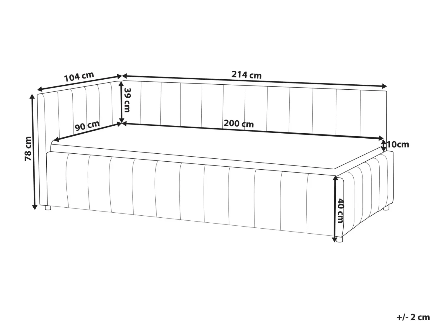 Daybed Velour LISIEUX 90 x 200 cm Brungrå