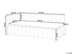 Daybed Velour LISIEUX 90 x 200 cm Cremehvid