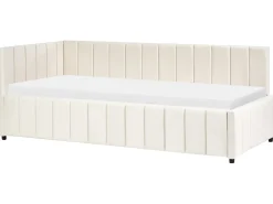 Daybed Velour LISIEUX 90 x 200 cm Cremehvid