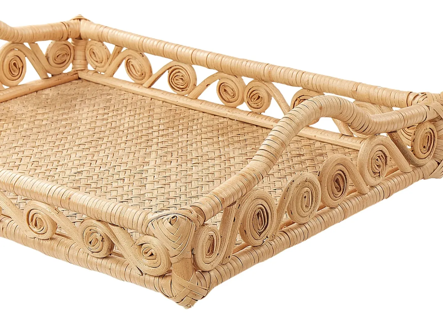 Dekorativ bakke CALAYAN Rattan Beige