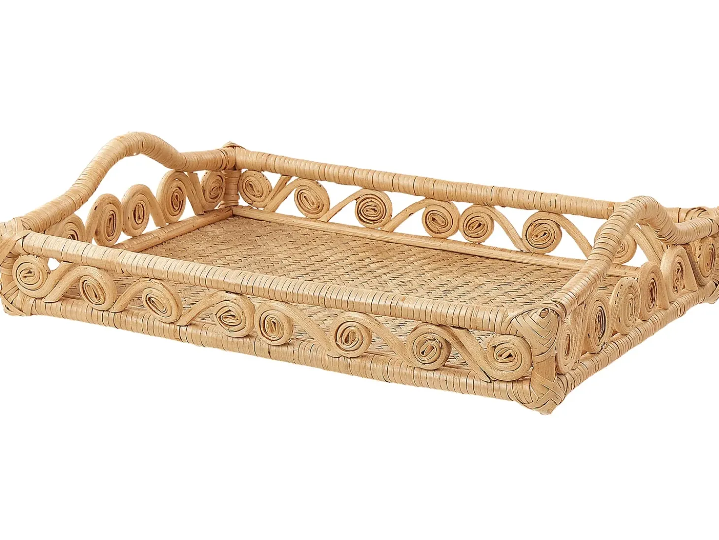 Dekorativ bakke CALAYAN Rattan Beige