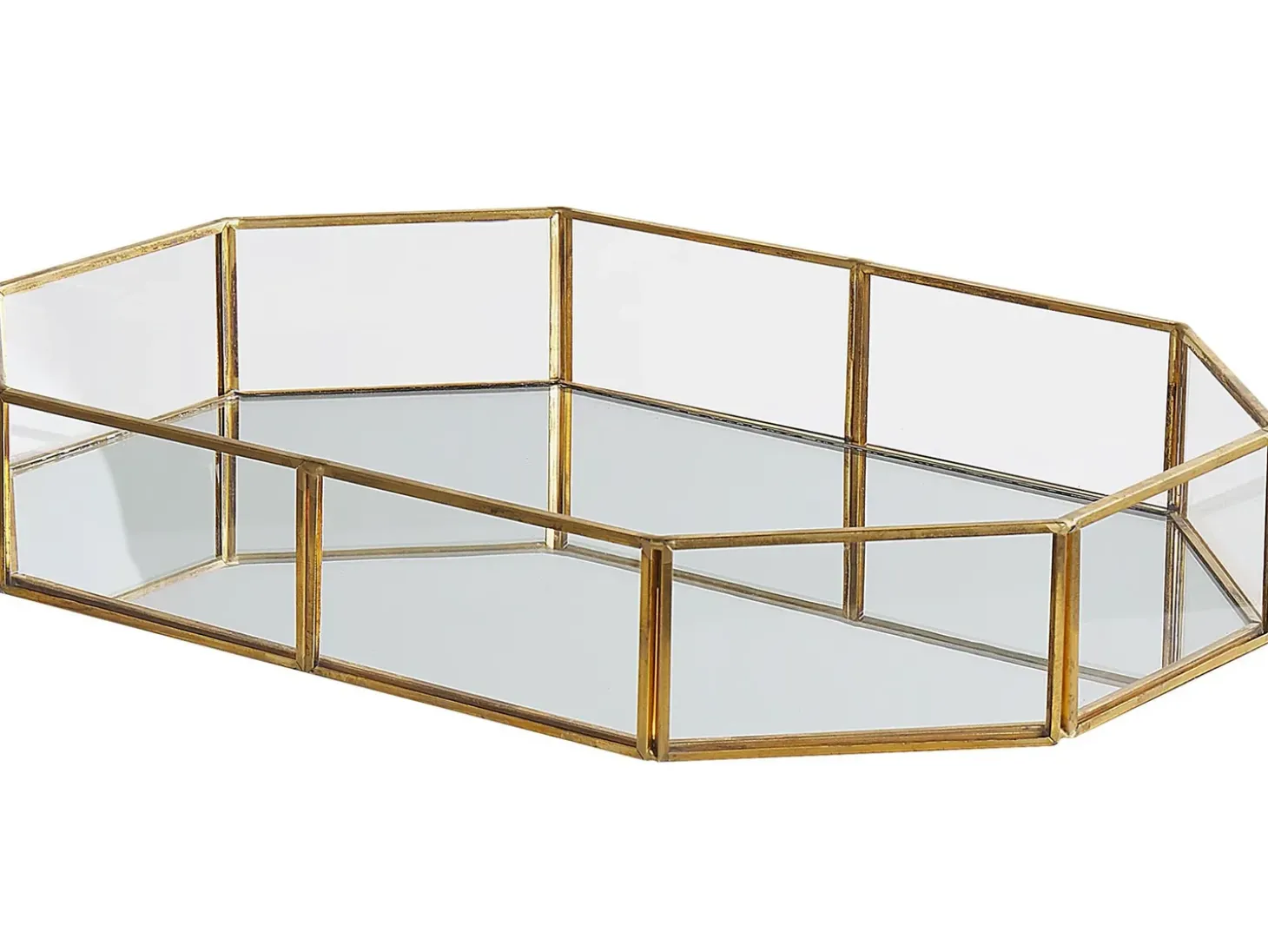 Dekorativ bakke CHABRIS Glas Guld