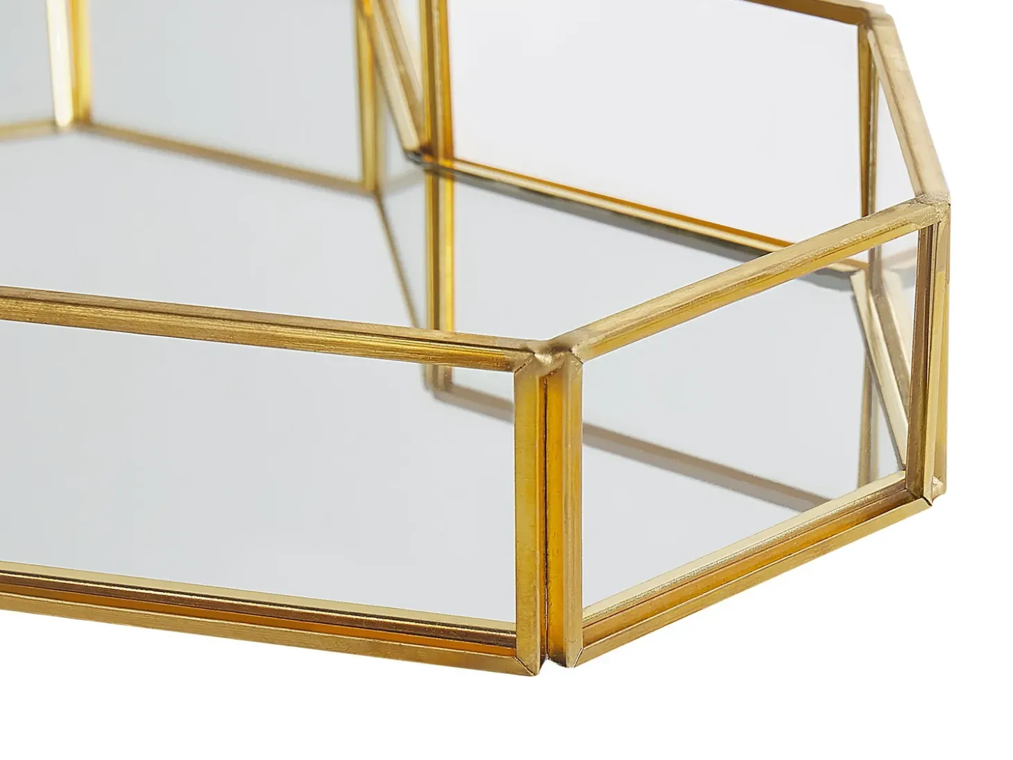 Dekorativ bakke Hjerte PONTIVY Glas Guld