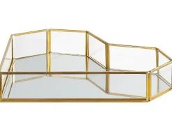 Dekorativ bakke Hjerte PONTIVY Glas Guld