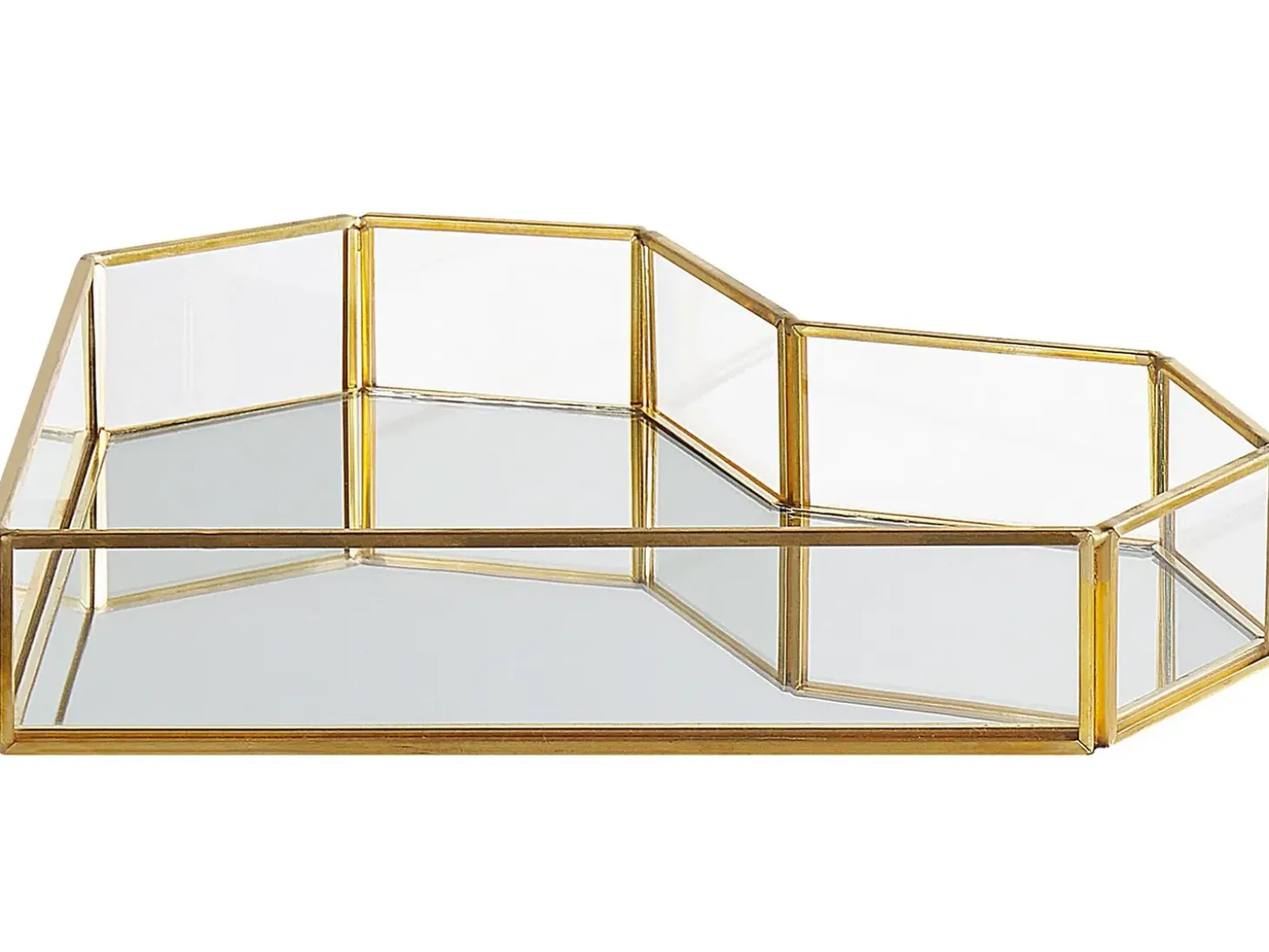 Dekorativ bakke Hjerte PONTIVY Glas Guld