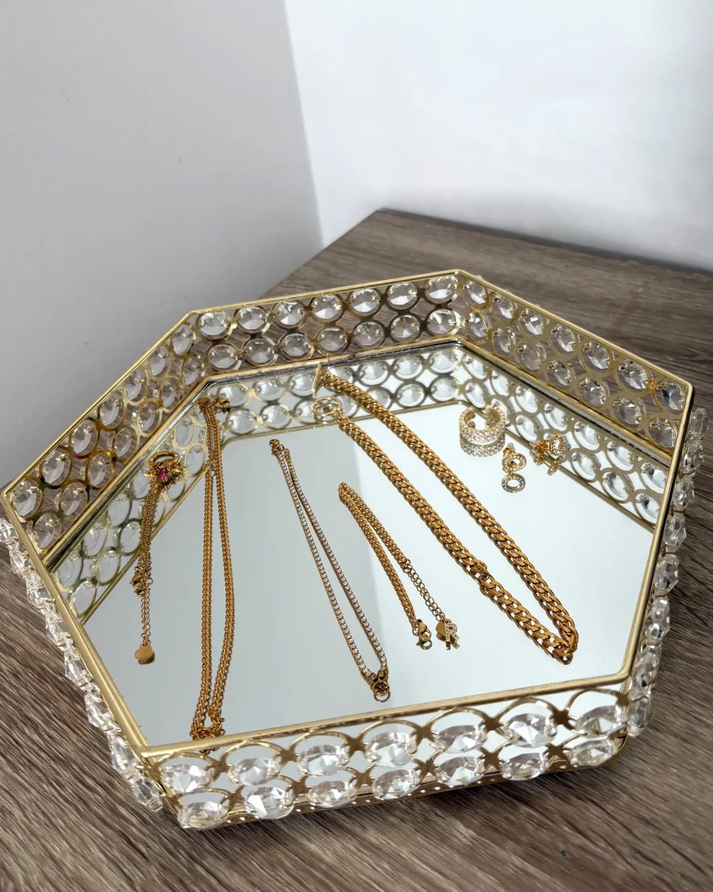 Dekorativ bakke VATAN Glas Guld