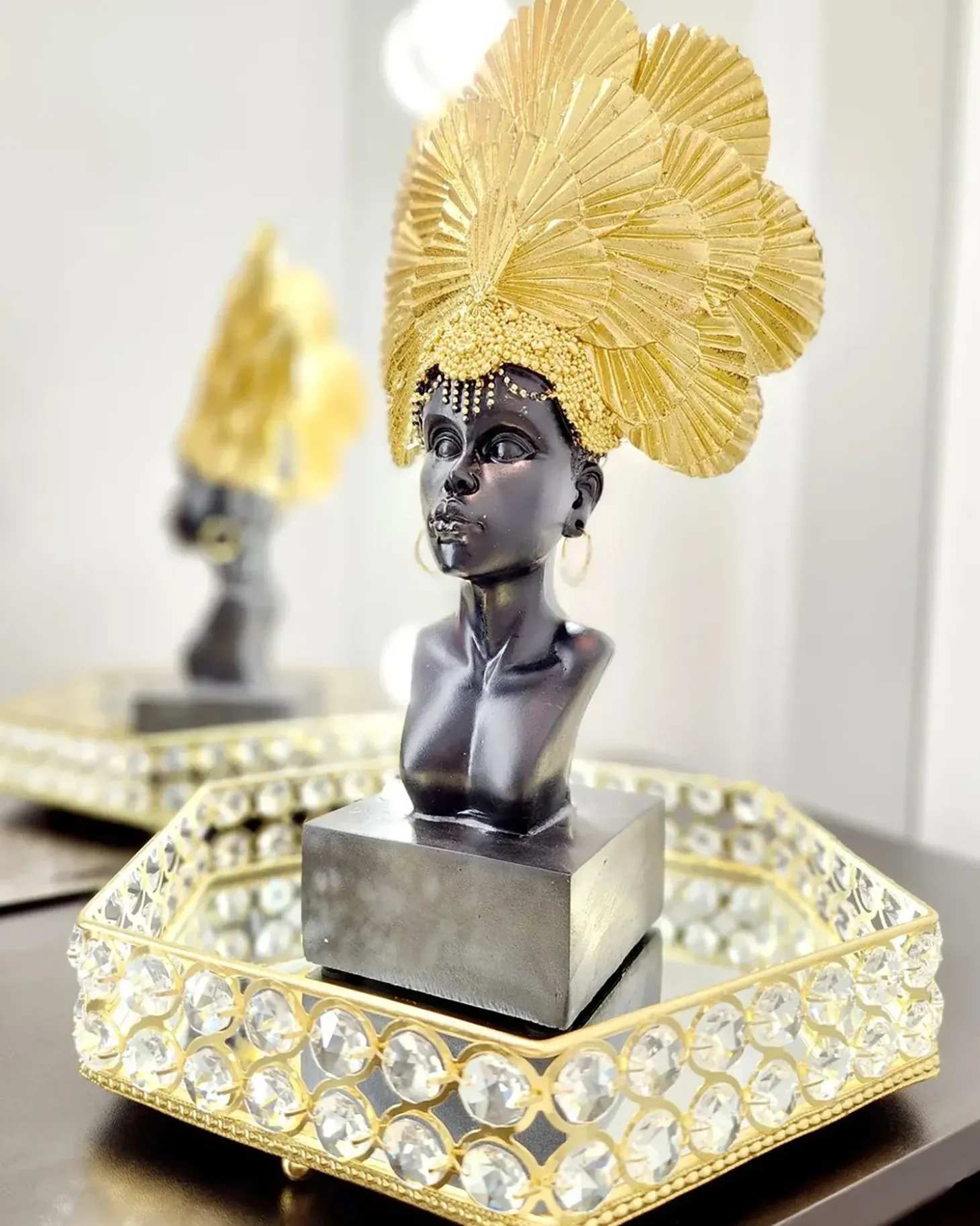 Dekorativ bakke VATAN Glas Guld