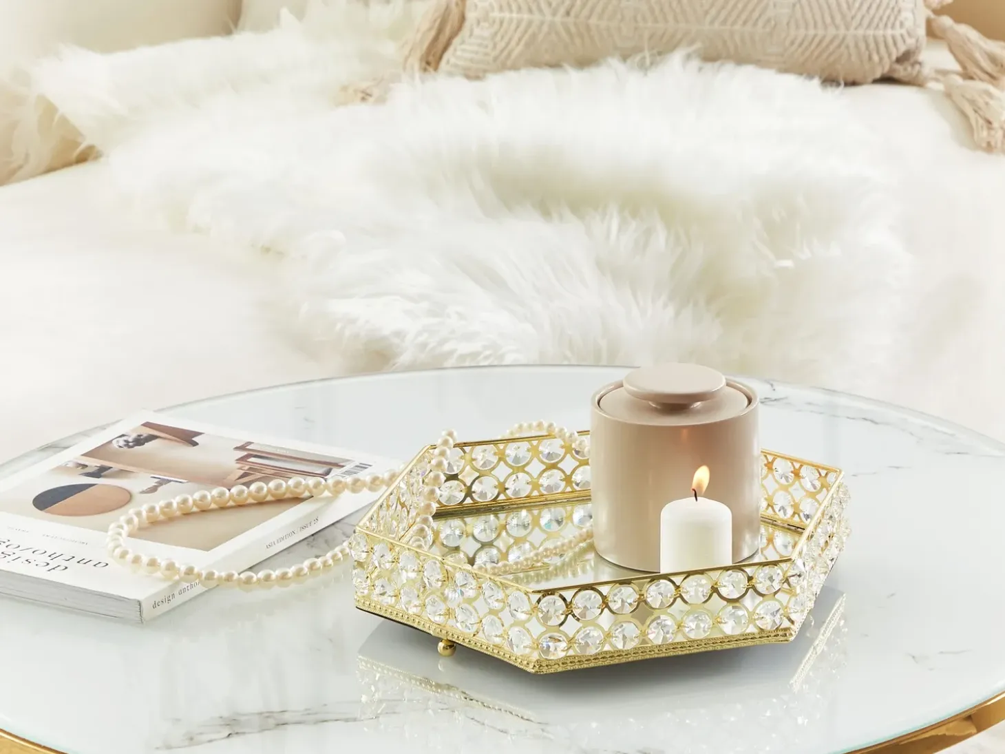 Dekorativ bakke VATAN Glas Guld