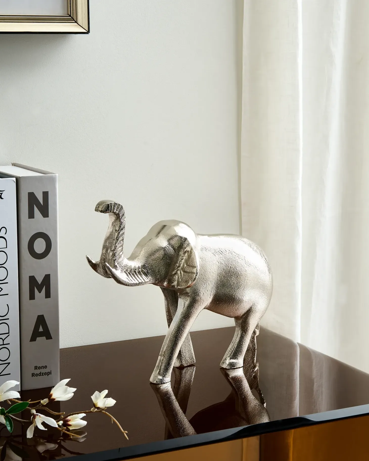 Dekorativ figur Elefant MIOGOST Metal Sølv