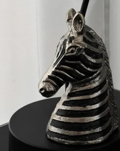 Dekorativ figur Zebra ZAGORA Metal Sort/sølv