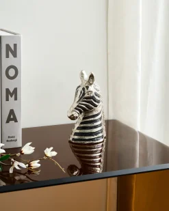 Dekorativ figur Zebra ZAGORA Metal Sort/sølv