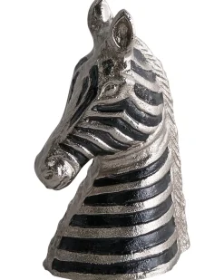 Dekorativ figur Zebra ZAGORA Metal Sort/sølv