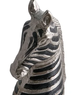 Dekorativ figur Zebra ZAGORA Metal Sort/sølv