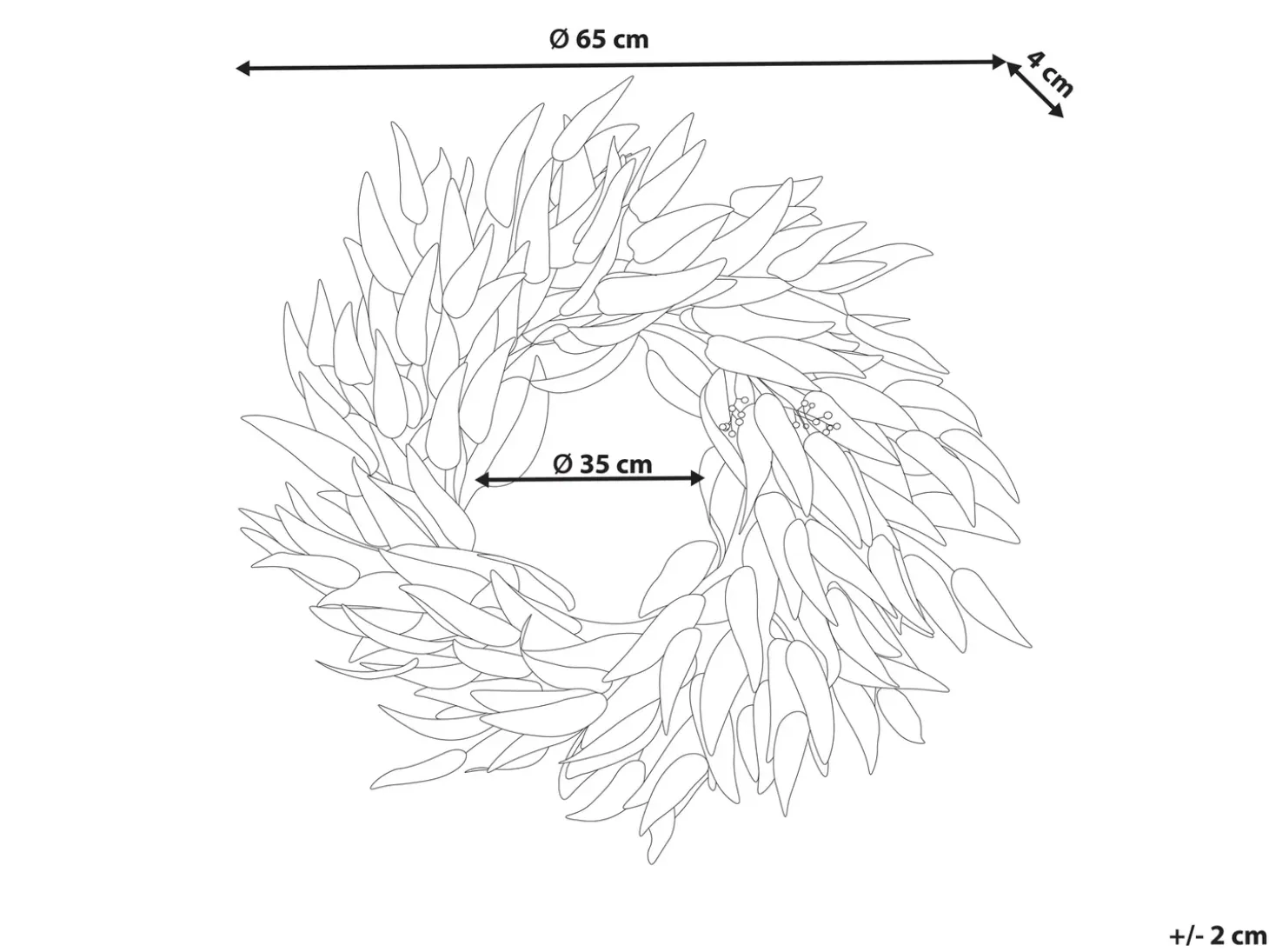 Dekorativ krans GAMRUN 70 cm Grøn