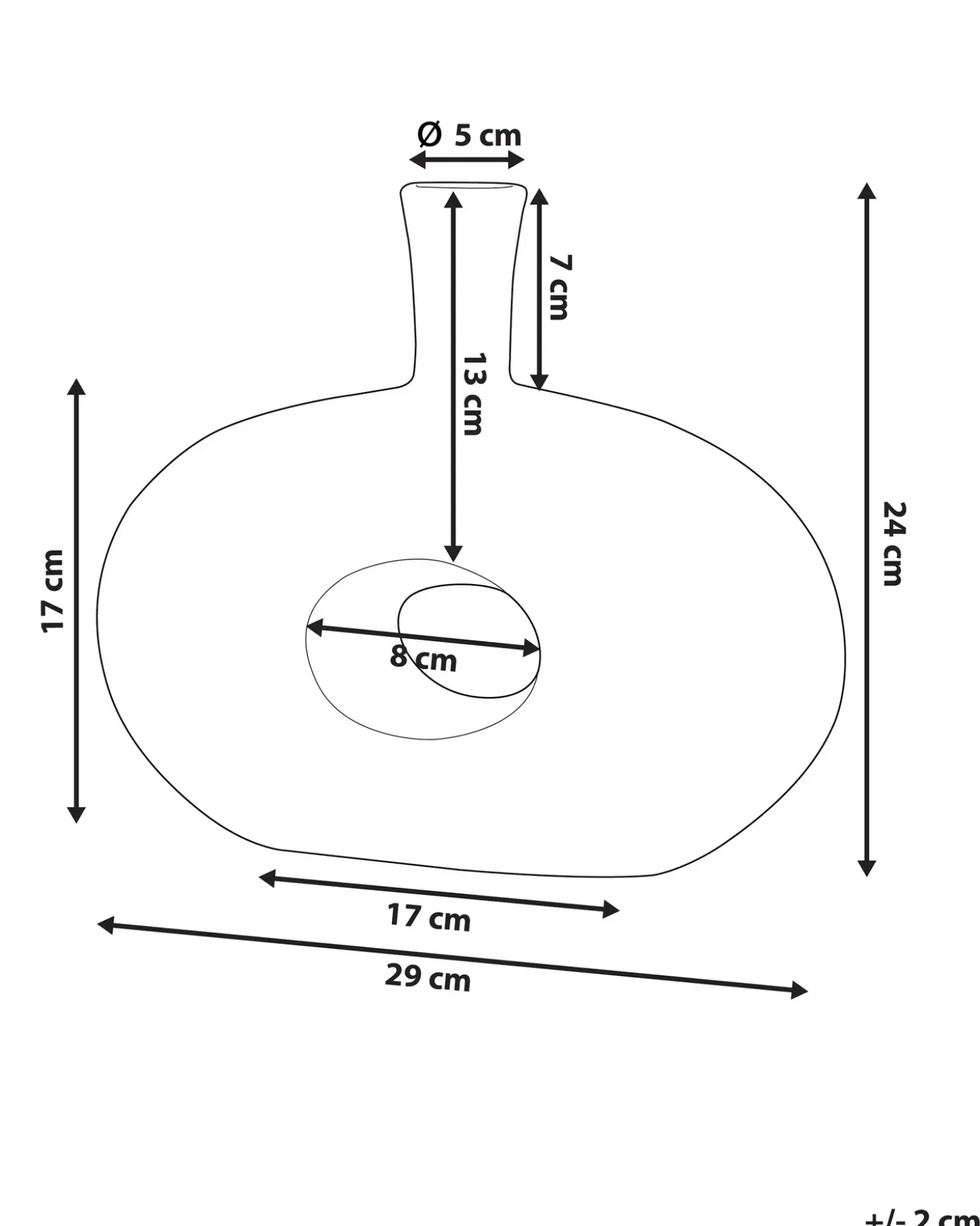 Dekovase ARWAD Stentøj 24 cm Sort