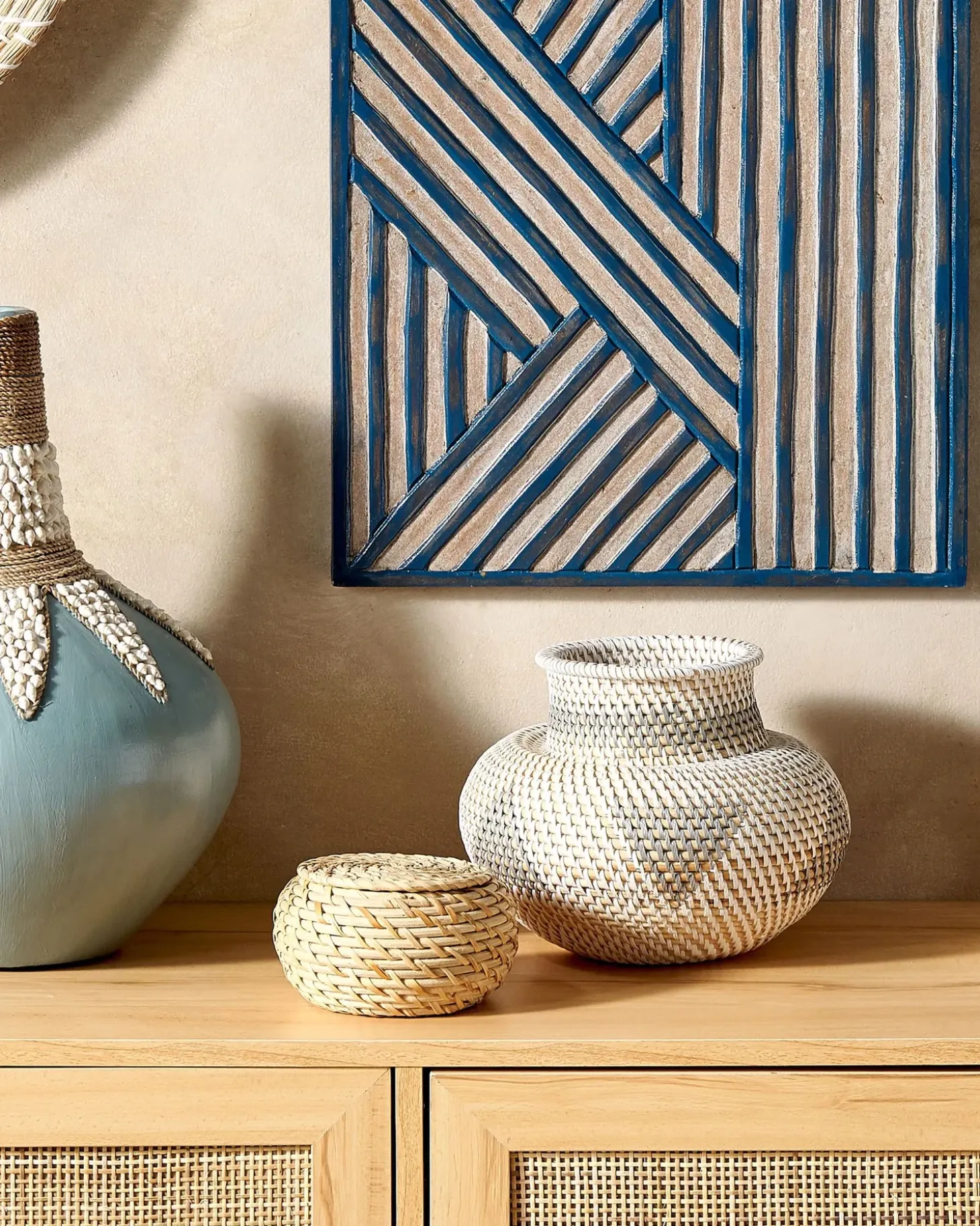 Dekovase ASAHAN Rattan 22 cm Naturlig