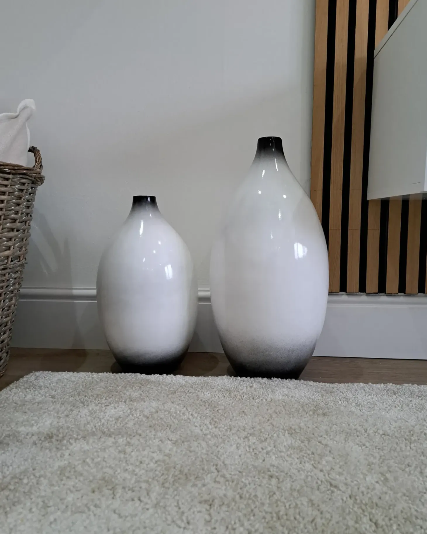 Dekovase BAEZA Keramik 36 cm Hvid