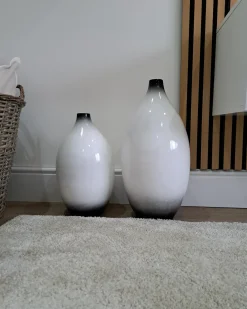 Dekovase BAEZA Keramik 46 cm Hvid