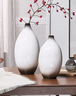 Dekovase BAEZA Keramik 46 cm Hvid