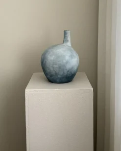 Dekovase BENTONG Keramik 26 cm Himmelblå