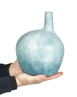 Dekovase BENTONG Keramik 26 cm Himmelblå