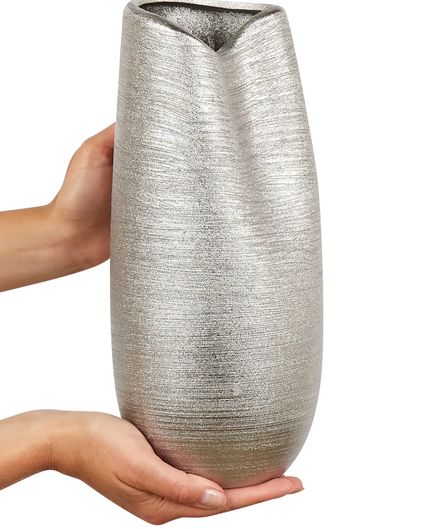 Dekovase DERBE Stentøj 32 cm Sølv