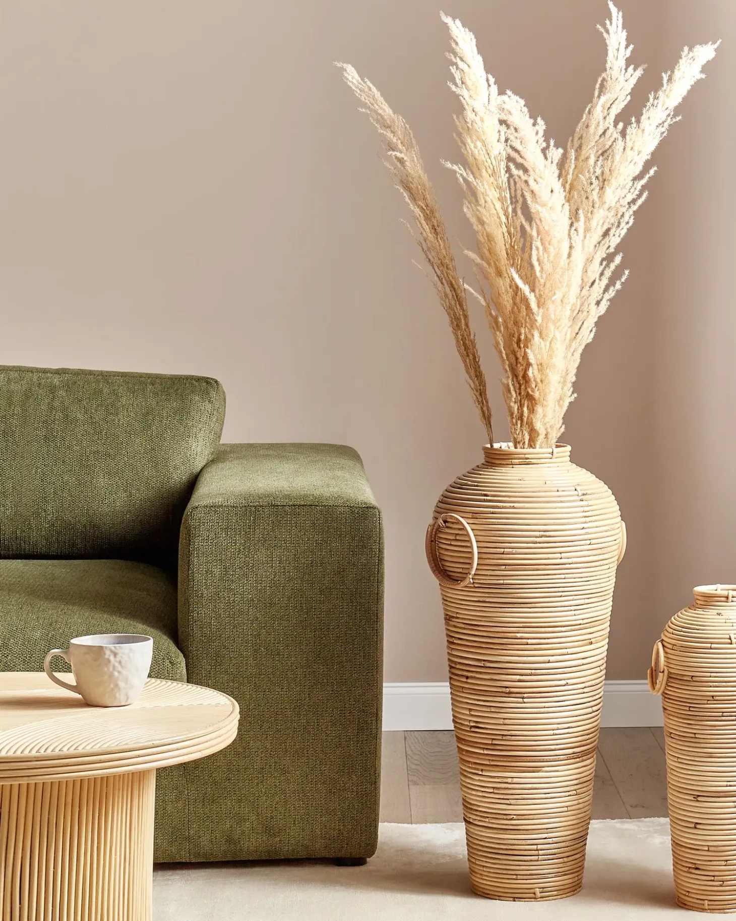 Dekovase ELATIA Rattan 70 cm Naturlig