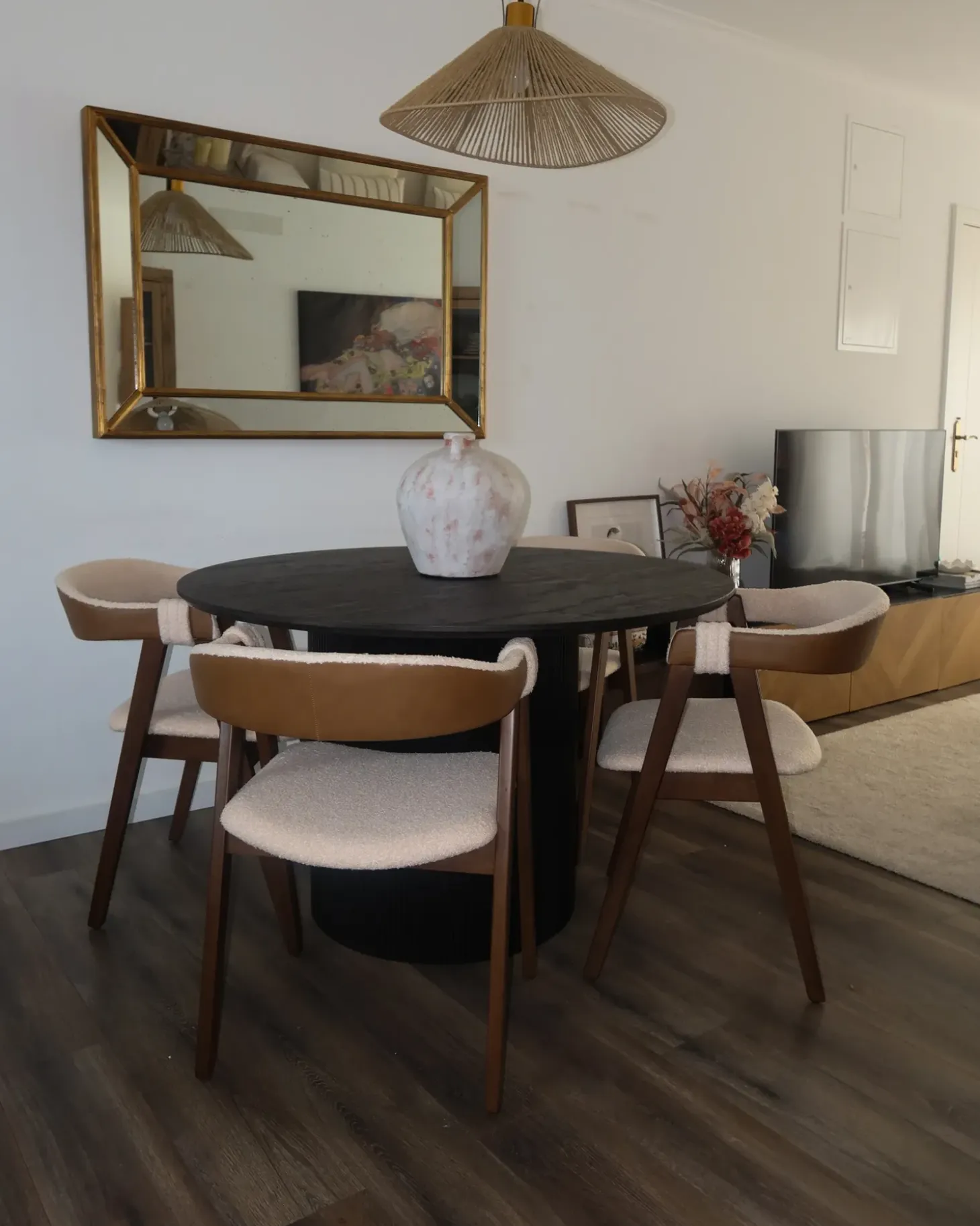 Dekovase IPOH Keramik 30 cm Cremehvid