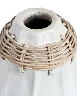 Dekovase KAMPAR Keramik 30 cm Hvid